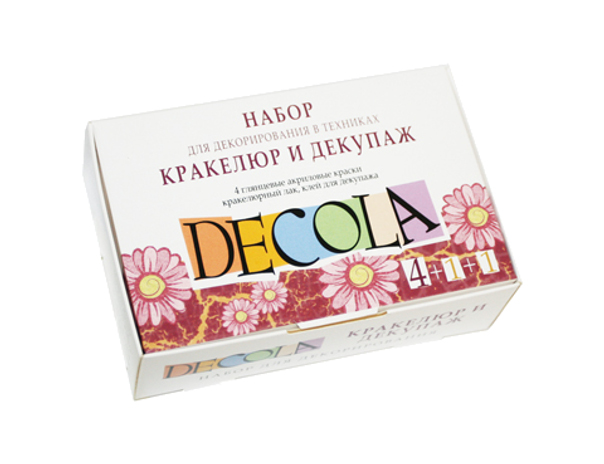 Набор для декорирования в технике кракелюр и декупажа DECOLA гл., акр. 4х20+лак 20мл+клей Набор для декорирования в технике кракелюр и декупажа DECOLA гл., акр. 4х20+лак 20мл+клей