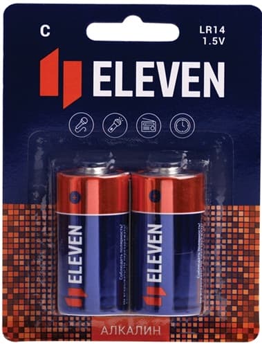 Батарейка Eleven C (LR14) Алкалиновая, BC2 (1 штука в упаковке 2шт.) Батарейка Eleven C (LR14) Алкалиновая, BC2 (1 штука в упаковке 2шт.)