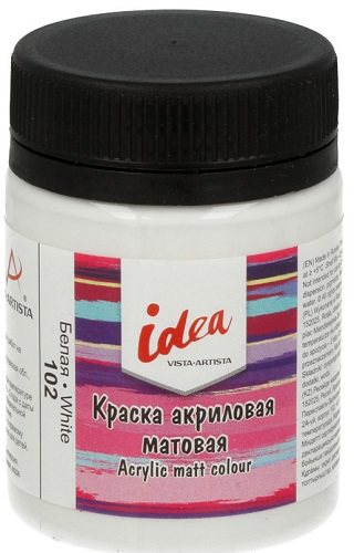 Краска акриловая "VISTA-ARTISTA" idea для декора матовая IMA-50 50 мл 102 Белая (White)