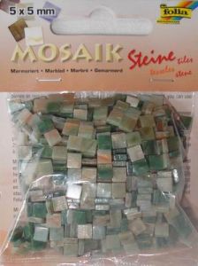 Мозаика "Мраморная" 5х5мм. 700шт. Оттенки зеленого Folia