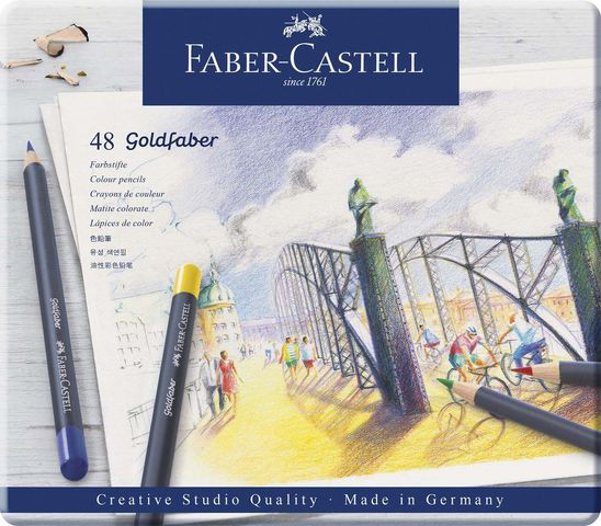Набор цветных карандашей Goldfaber, в металлической коробке, 48 шт "Faber-Castell" Набор цветных карандашей Goldfaber, в металлической коробке, 48 шт "Faber-Castell"