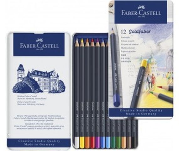 Набор цветных карандашей Goldfaber, в металлической коробке, 12 шт "Faber-Castell" Набор цветных карандашей Goldfaber, в металлической коробке, 12 шт "Faber-Castell"