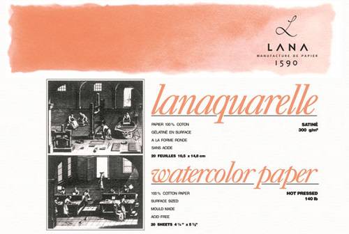 Альбом-склейка для акварели Lana "Lanaquarelle" 26х36 см 20 л 300 г., гладкая, хлопок 100% Альбом-склейка для акварели Lana "Lanaquarelle" 26х36 см 20 л 300 г., гладкая, хлопок 100%