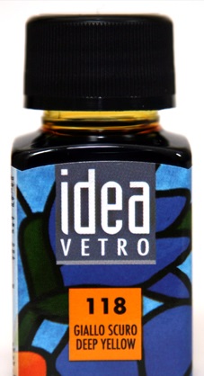 Краска лаковая по стеклу "idea vetro" Желтый темный (60мл.) "Maimeri" Краска лаковая по стеклу "idea vetro" Желтый темный (60мл.) "Maimeri"