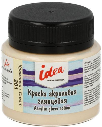 Краска акриловая глянцевая для декора 50 мл "VISTA-ARTISTA" idea IGA-50 201 Кремовая (Cream) Краска акриловая глянцевая для декора 50 мл "VISTA-ARTISTA" idea IGA-50 201 Кремовая (Cream)