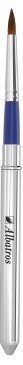 Кисть колонка круглая имитация №3 металлическая ручка-футляр, алюминиевая обойма, Альбатрос