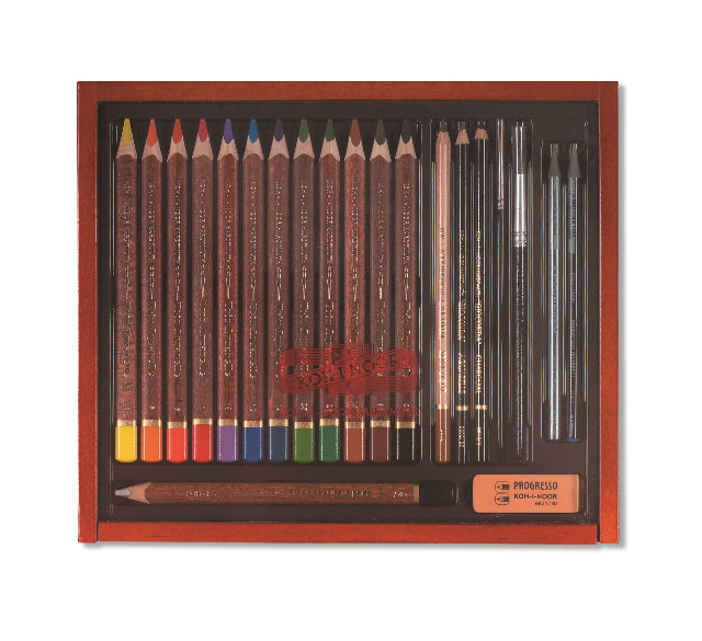 Набор для художников TRIO, акварельные карандаши, дерево