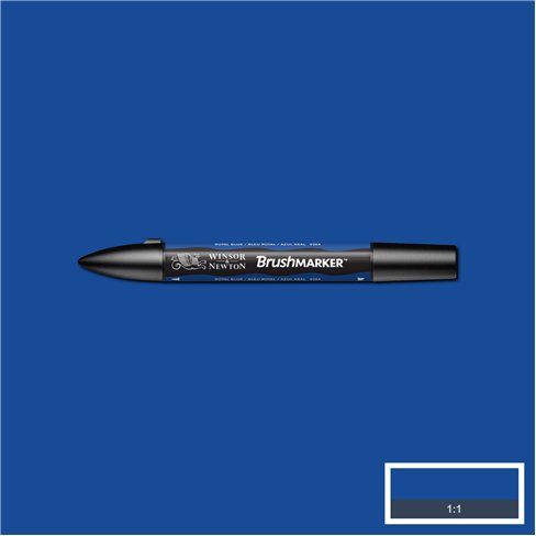 Маркер Brushmarker двухсторонний на спирт.основе цв.V264 Синий королевский Winsor&Newton Маркер Brushmarker двухсторонний на спирт.основе цв.V264 Синий королевский Winsor&Newton