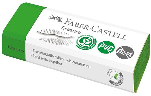 Ластик Faber-Castell "Erasure" прямоугольный, картонный футляр, 63*22*13мм, светло-зеленый Ластик Faber-Castell "Erasure" прямоугольный, картонный футляр, 63*22*13мм, светло-зеленый