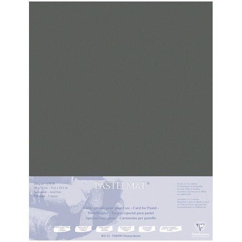 Бумага для пастели Clairefontaine "Pastelmat" 50x70 см, 360 г, бархат, антрацит Бумага для пастели Clairefontaine "Pastelmat" 50x70 см, 360 г, бархат, антрацит