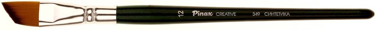 Кисть синтетика плоская скошенная, имитация колонка, ручка короткая CREATIVE 349 N 12 "Pinax"