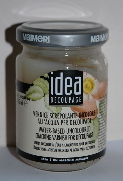 Лак декоративный кракелюрный IDEA для декупажа/ бесцветный 125мл. "Maimeri" Лак декоративный кракелюрный IDEA для декупажа/ бесцветный 125мл. "Maimeri"