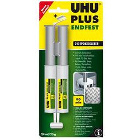 Клей эпоксидный двухкомпонентный сверхпрочный 25 г в шприце UHU plus endfest 300, 45585 Клей эпоксидный двухкомпонентный сверхпрочный 25 г в шприце UHU plus endfest 300, 45585