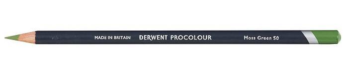 Карандаш цветной Derwent Procolour №50 Зеленый мох Карандаш цветной Derwent Procolour №50 Зеленый мох