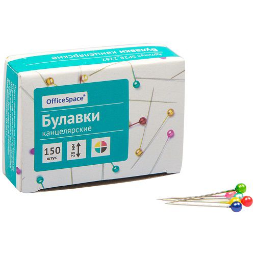 Булавки офисные OfficeSpace, 28мм, 150шт., картонная коробка Булавки офисные OfficeSpace, 28мм, 150шт., картонная коробка