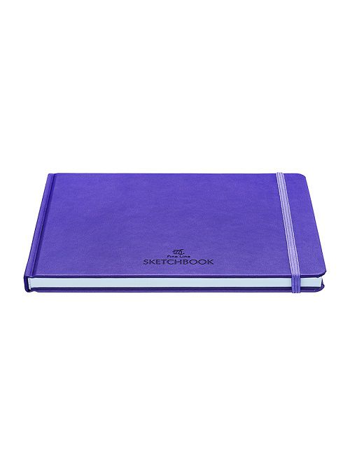 Скетчбук для маркеров и графики А5 горизонтальный, 48л бумага 160  г/кв.м., иск. кожа фиолетовый