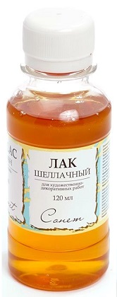 Лак шеллачный для декоративных работ Сонет /120мл Лак шеллачный для декоративных работ Сонет /120мл