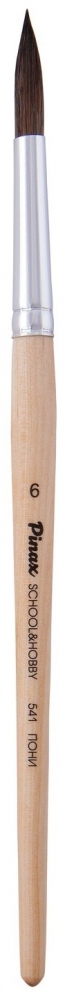 Кисть пони круглая, руч.кор. SCHOOL&HOBBY 541 N 6 "Pinax" Кисть пони круглая, руч.кор. SCHOOL&HOBBY 541 N 6 "Pinax"