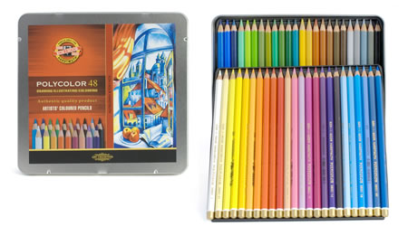 Набор высококачст.худ.цветных карандашей "Polycolor" 48 цв., в жести Koh-i-noor 3826