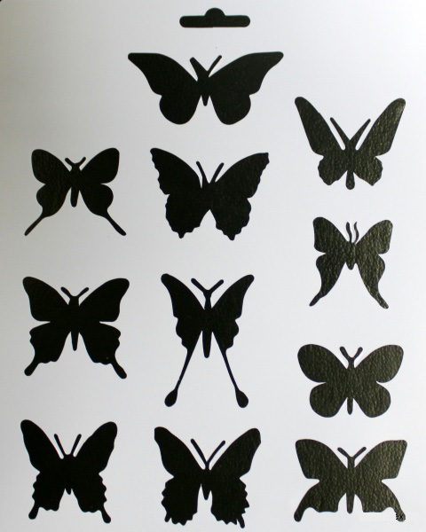 Трафарет пластиковый, бабочки, размер 25,5х20,5 см 