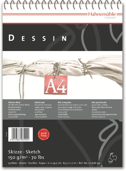 Альбом для эскизов на спирали "Dessin" А4 25л, 150г/м