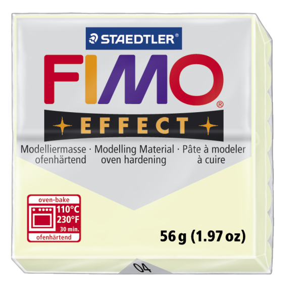 Пластика "Fimo effect", брус 56гр.Светящ. в темноте