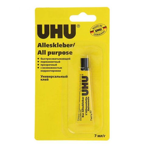 Клей UHU Alleskleber Универсальный прозрачный 7г., в блистере, 40294/B Клей UHU Alleskleber Универсальный прозрачный 7г., в блистере, 40294/B