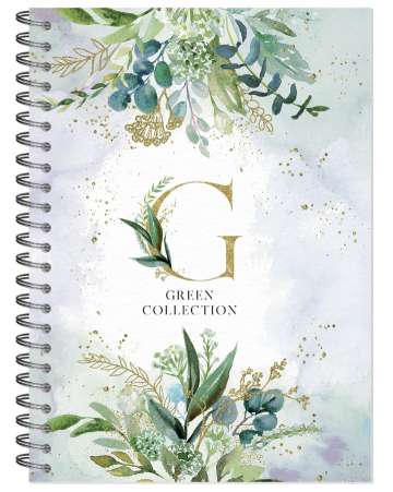 Скетчбук "Green Collection" 145*203мм. (А5) 100 г/кв.м. 60 листов, гребень, твердая обложка