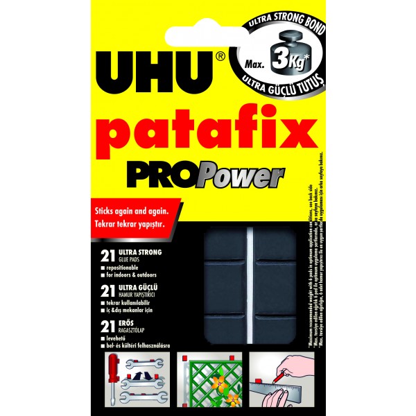 Клеящие подушечки UHU "Propower" 21шт., черные, 40790 Клеящие подушечки UHU "Propower" 21шт., черные, 40790