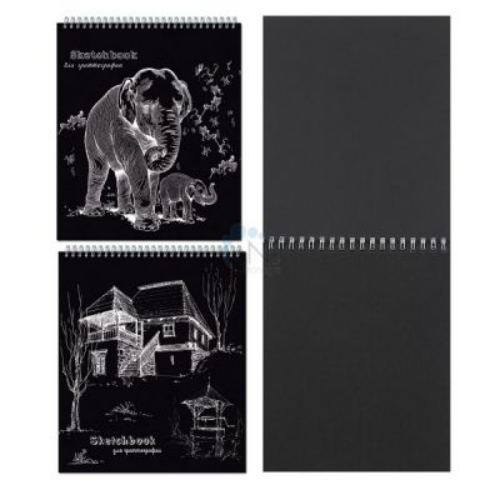 Блокнот для зарисовок SKETCHBOOK ДЛЯ ГРАТТОГРАФИИ  из гр."каменной" бумаги  А5+ (170х200), 8л., 2728