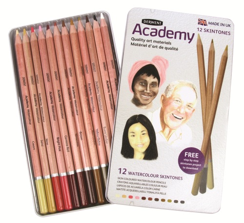 Набор акварельных карандашей Academy Skintones нат.оттенки 12 шт.в мет.кор. "Derwent" Набор акварельных карандашей Academy Skintones нат.оттенки 12 шт.в мет.кор. "Derwent"