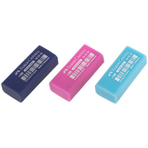 Ластик Faber-Castell "Dust Free", прямоугольный, в пленке, 11*18*41мм, бирюзовый / розовый / синий Ластик Faber-Castell "Dust Free", прямоугольный, в пленке, 11*18*41мм, бирюзовый / розовый / синий