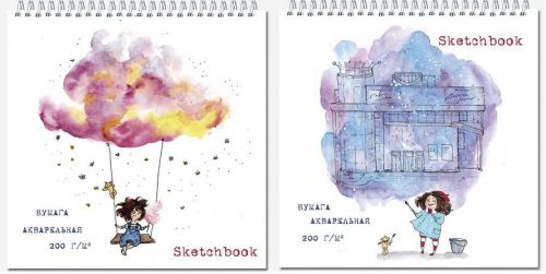 Блокнот для зарисовок SKETCHBOOK QUADRO BIG AQUARELLE (квадратный, формат 190х190), 20л., на гребне Блокнот для зарисовок SKETCHBOOK QUADRO BIG AQUARELLE (квадратный, формат 190х190), 20л., на гребне