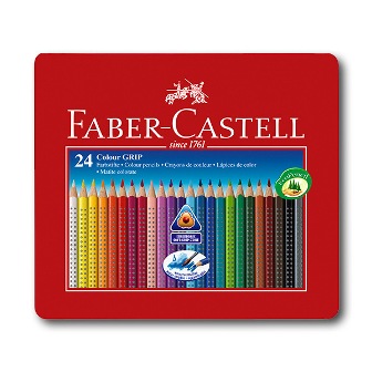 Набор акварельных детских карандашей GRIP 2001, в металлической коробке, 24 шт. "Faber-Castell"