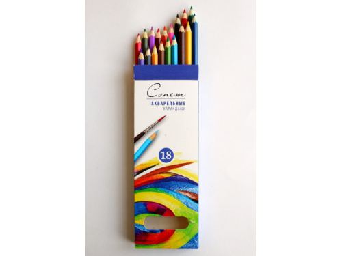 Набор акварельных карандашей Сонет 18 цветов, D грифеля 3мм., картонная упаковка