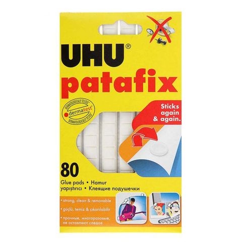 Клеящие подушечки UHU Patafix белые многоразовые 80 шт, 48810/39125