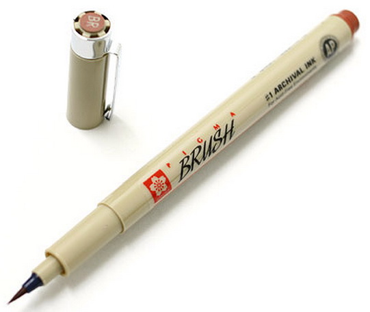 Ручка-кисточка PIGMA BRUSH, Коричневый цвет "Sakura" Ручка-кисточка PIGMA BRUSH, Коричневый цвет "Sakura"