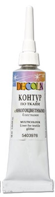 Контур по ткани многоцветный с блестками DECOLA, 18мл. Контур по ткани многоцветный с блестками DECOLA, 18мл.