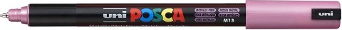 Маркер на водной основе UNI POSCA PC-1МR, 0,7мм игольчатый, №М13 Металлик розовый Маркер на водной основе UNI POSCA PC-1МR, 0,7мм игольчатый, №М13 Металлик розовый