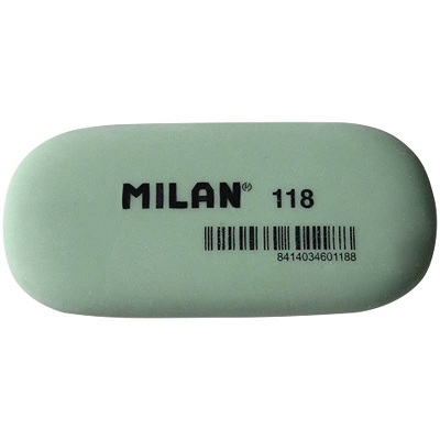 Ластик MILAN 118, овальный, средний, каучук, 62*28*8мм Ластик MILAN 118, овальный, средний, каучук, 62*28*8мм