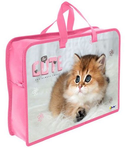 Папка пластиковая с ручками для тетрадей на молнии "Cute kitty" А4 (340*245*75) ПТ-14-4 (70491) Папка пластиковая с ручками для тетрадей на молнии "Cute kitty" А4 (340*245*75) ПТ-14-4 (70491)