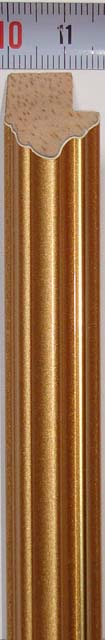 Багет деревянный (1м.) APR GG 1017 GD лак золото с золотой полоской "Малайзия"