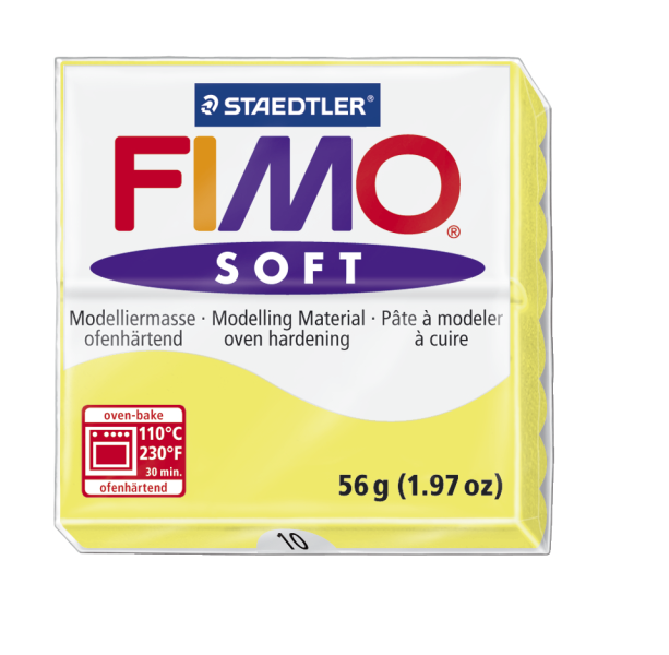 Пластика "Fimo soft", брус 56гр. Лимонный
