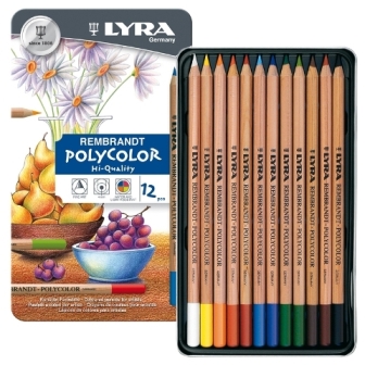 Набор цветных карандашей LYRA REMBRANDT Polycolor, 12цв. в металлической коробке L 2001120