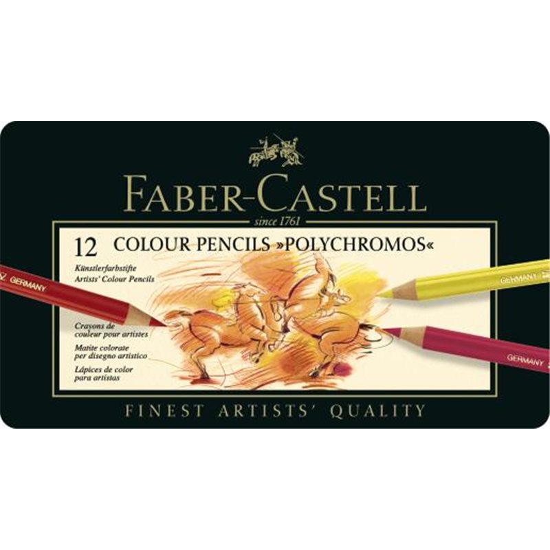 Набор цветных карандашей POLYCHROMOS®, в металлической коробке, 12 шт. "Faber-Castell" Набор цветных карандашей POLYCHROMOS®, в металлической коробке, 12 шт. "Faber-Castell"