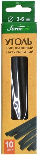 Набор угля рисовального D 3-6мм., L 135 мм., 10 шт., натуральный "FORMERO"
