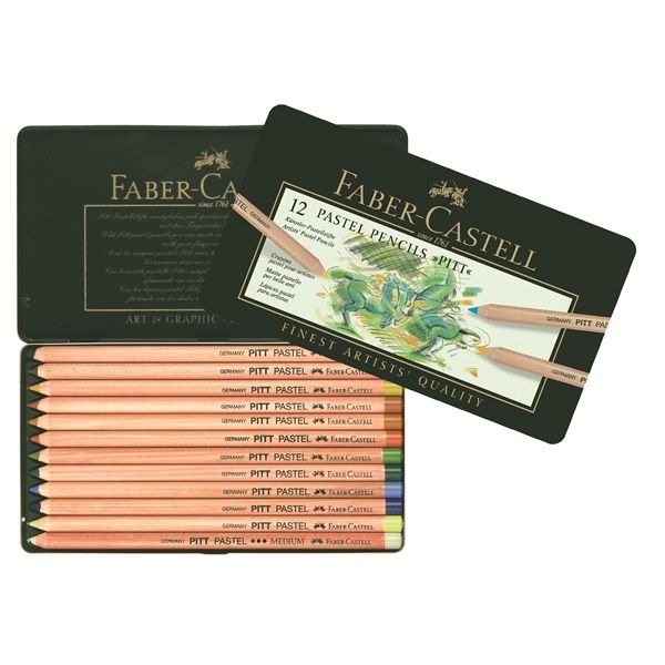 Набор пастельных карандашей Faber-Castell PITT12 цв., металл.кор. Набор пастельных карандашей Faber-Castell PITT12 цв., металл.кор.