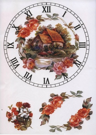 Карта для декупажа "Циферблат уютный домик" 21х30см. 54г/м2 (1шт.) (Уп. 5шт) Карта для декупажа "Циферблат уютный домик" 21х30см. 54г/м2 (1шт.) (Уп. 5шт)