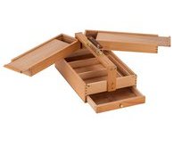Ящик для красок СОНЕТ №3 36х23,5х15см 2 уровня/5 секций/2 пенала раздвижной бук