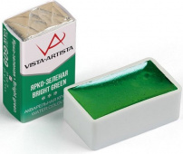 Акварель в кювете художественная 2.5 мл "VISTA-ARTISTA" VAW 609 ярко-зеленая